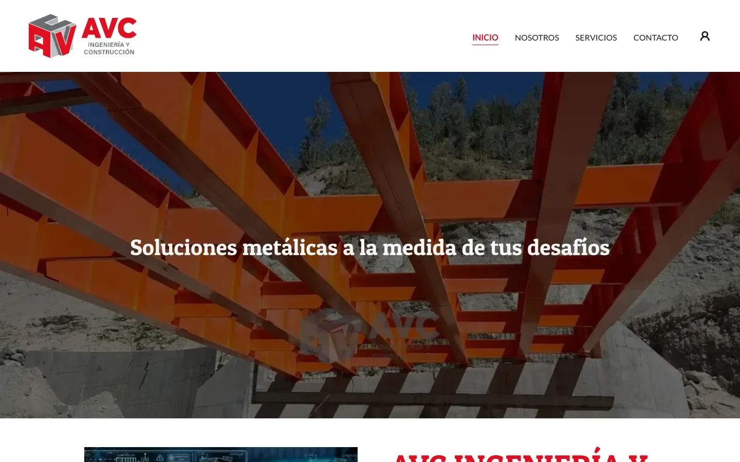 Portada de la web de AVC Ingeniería y Construcción